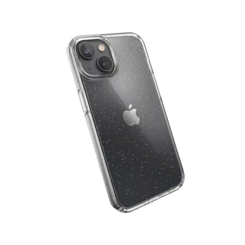 Speck Presidio Perfect Clear Glitter tok - iPhone 14 és iPhone 13 készülékhez, átlátszó, csillámos