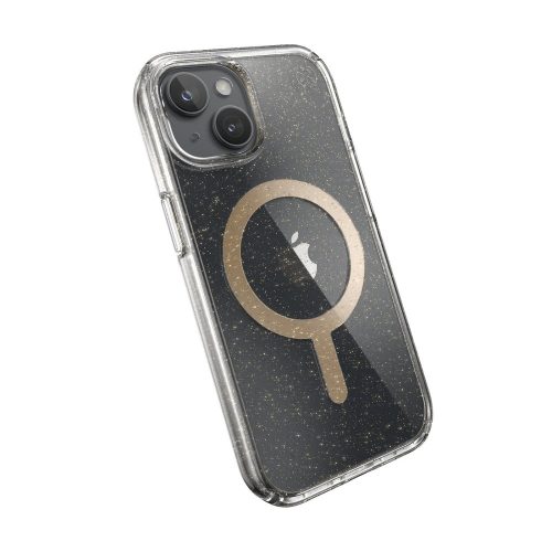 Speck Presidio LUX Glitter MagSafe tok - iPhone 13, 14, 15 készülékhez, áttetsző - csillámos
